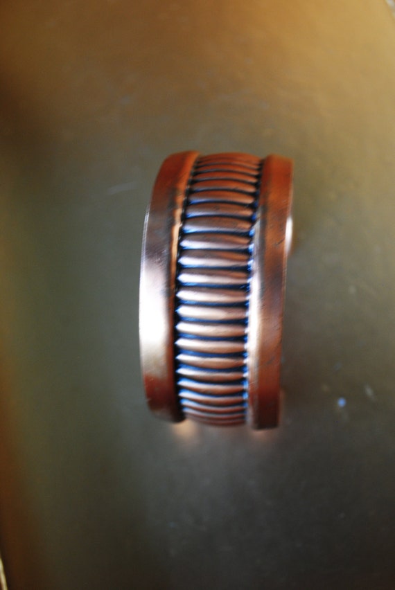 Modernist vintage 50s copper cuff bracelet. Made … - image 4