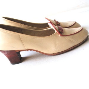 Rare Vintage 70s Pastel Beige Genuine Leather Shoes With a - Etsy