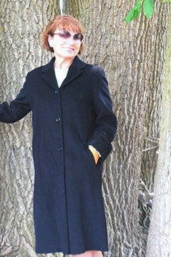 Luxurious Vintage 80s Black Military Style Coat. Made by - Etsy
