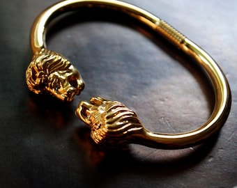 ALPHA 80s ENGLAND vintage gold rhinestone bangle - Shop