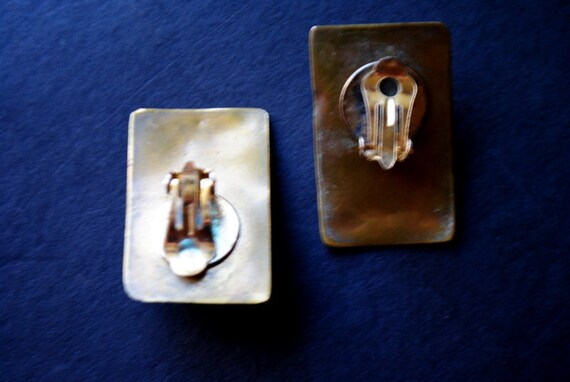 1960  vintage , mod style , rectangular  bronze c… - image 5