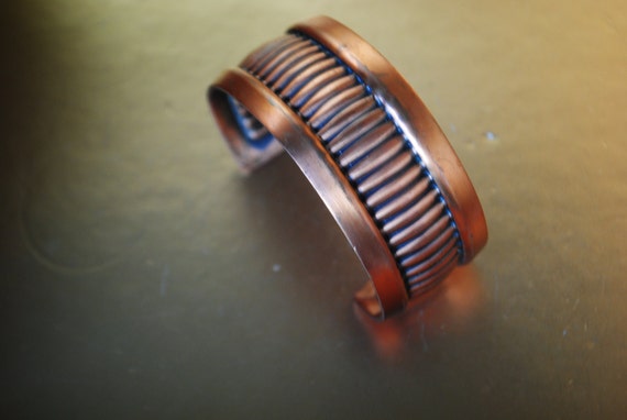 Modernist vintage 50s copper cuff bracelet. Made … - image 2