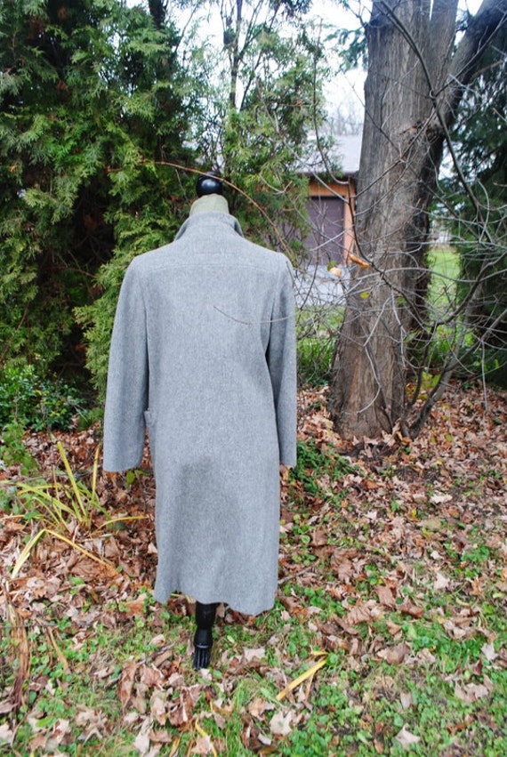 Classy Vintage 70s Grey Wool ,military Style , Double Breasted