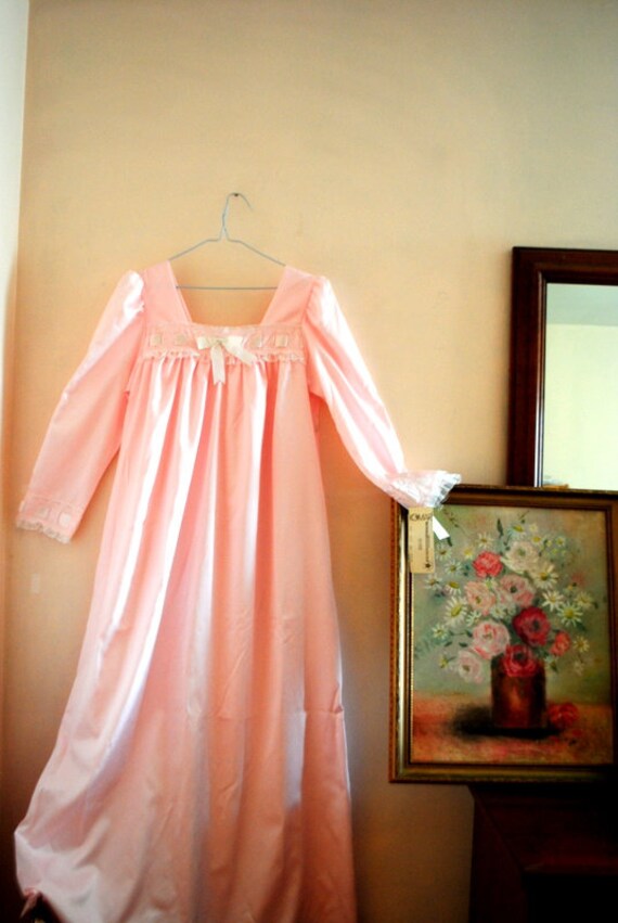 Victorian style vintage 80s, pastel pink , silky