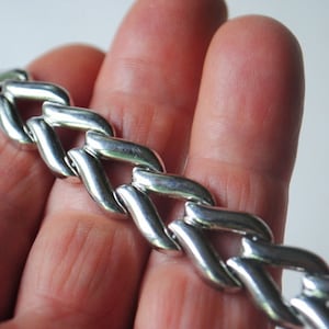 1990 vintage , sterling silver 88 plated   , unisex bracelet with   open wheat  links. Size 7 3/4