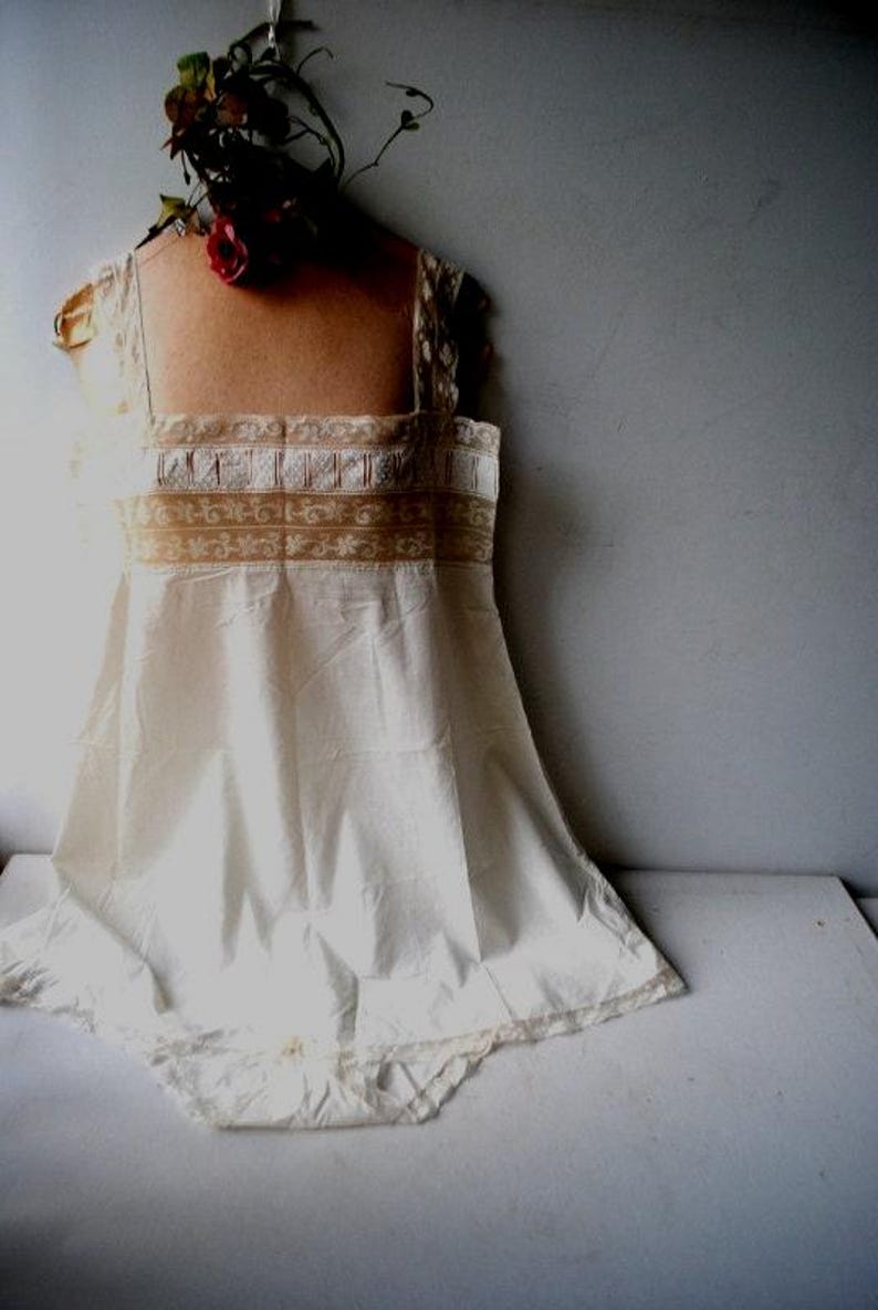 Victorian 1880s Cotton Lace Bodysuit, Antique Bridal Lingerie, Size 6 image 5