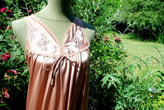 Boho  vintage 1970, cacao  brown nylon, sleeveles… - image 3