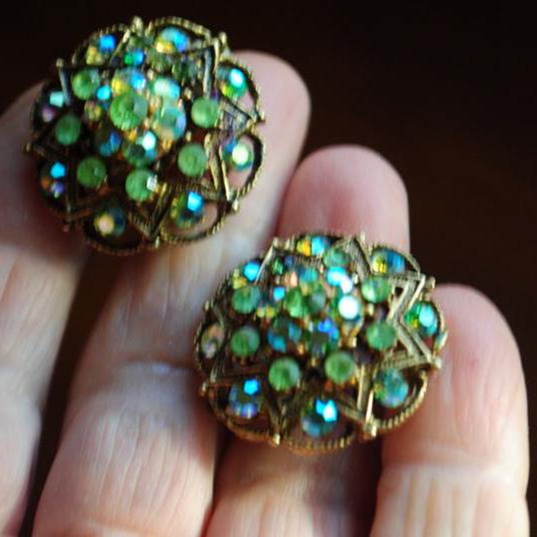 ■VINTAGE HOLLYWOOD■ Cloud Earrings VH2336EA001M Glam Vintage Inspired Fancy Earrings - Bridal and Evening CZ