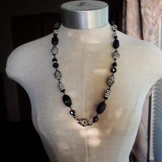 ■VINTAGE HOLLYWOOD■ Crystal n Ball Necklace VH2435NE003M Statement Gold Ball Necklace