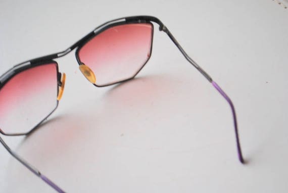 Vintage 1980 Aviator Sunglasses, Purple Optical S… - image 8