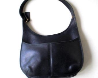 1990 Vintage , Black , Genuine Leather Coach, Ergo Shoulder