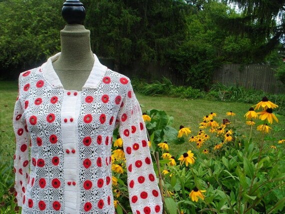 Mod vintage 60s, white cotton crochet, tube dress