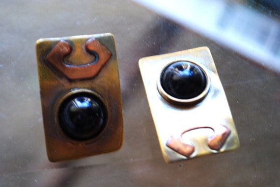 1960  vintage , mod style , rectangular  bronze c… - image 6