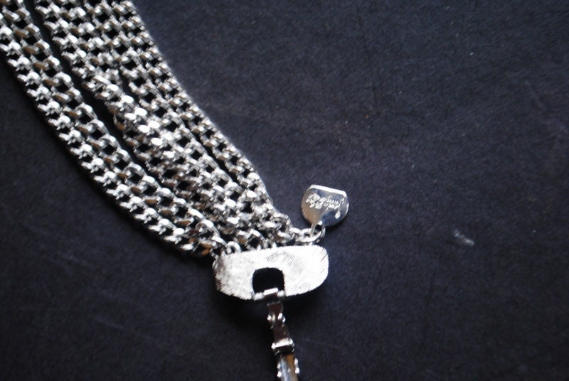 Cascade Vintage 1970, Silver Tone Metal, Six Chunky Chains Cascade Vintage 1970, Silver Tone Metal, Six Chunky Chains