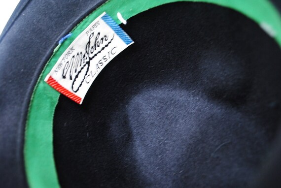 Luxurious vintage 80s black wool  ,vagabond fedor… - image 5