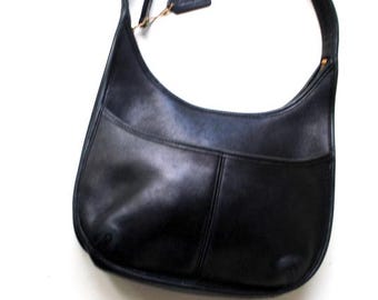 1990 Vintage , Black , Genuine Leather Coach, Ergo Shoulder