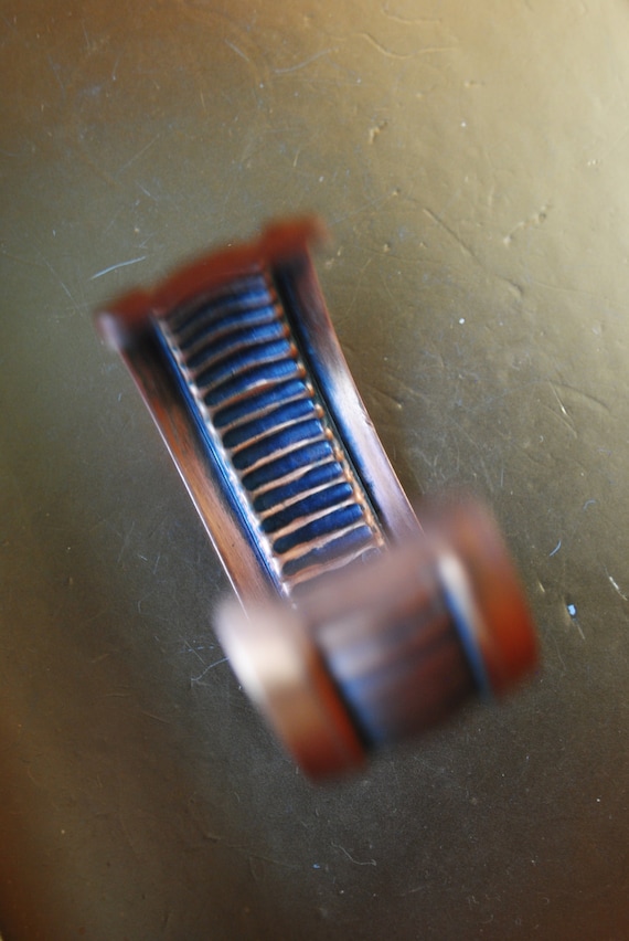 Modernist vintage 50s copper cuff bracelet. Made … - image 5