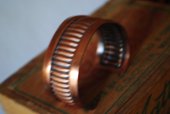 Modernist vintage 50s copper cuff bracelet. Made … - image 3