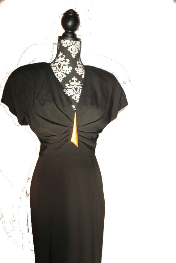 Glamour vintage 80s black, art deco, evening short dress . Made by Constance Saunders for Richard Warren .Size 8.
