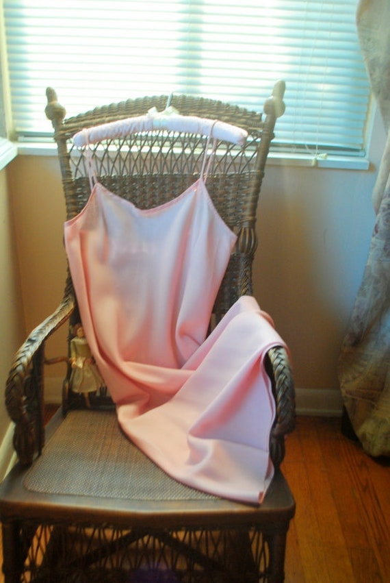 1970 vintage pastel mauve pink  satin,  slip dress