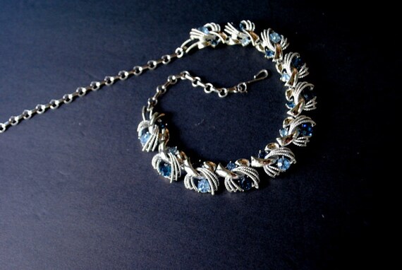 Art deco vintage 50s, rhodium colllar-choker, adj… - image 5