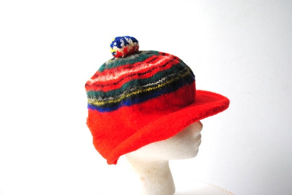 Beret Hat Unisex Multicolor Wool Vintage Unisex Faux Wool Herringbone Newsboy Cap Vintage Plaid 8  main image 2