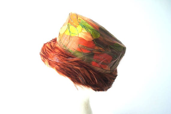 Glamour vintage 60s, multicolor, genuine feather,… - image 4