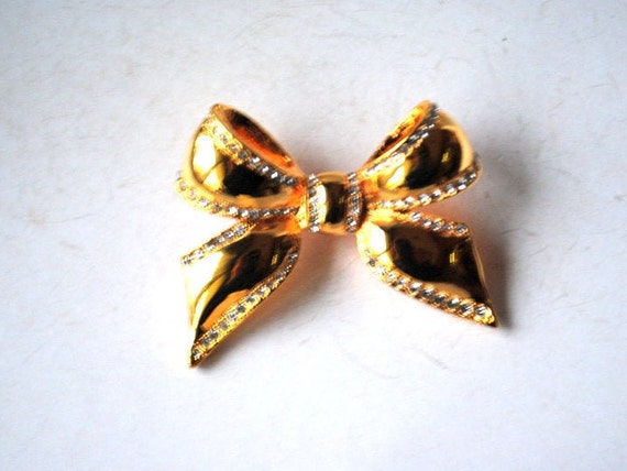 Statement  vintage 80s,   gold tone metal, 3 d  b… - image 4
