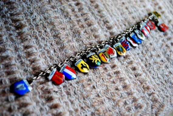 1950 Vintage Sterling Silver 800 Souvenir Bracelet With 21