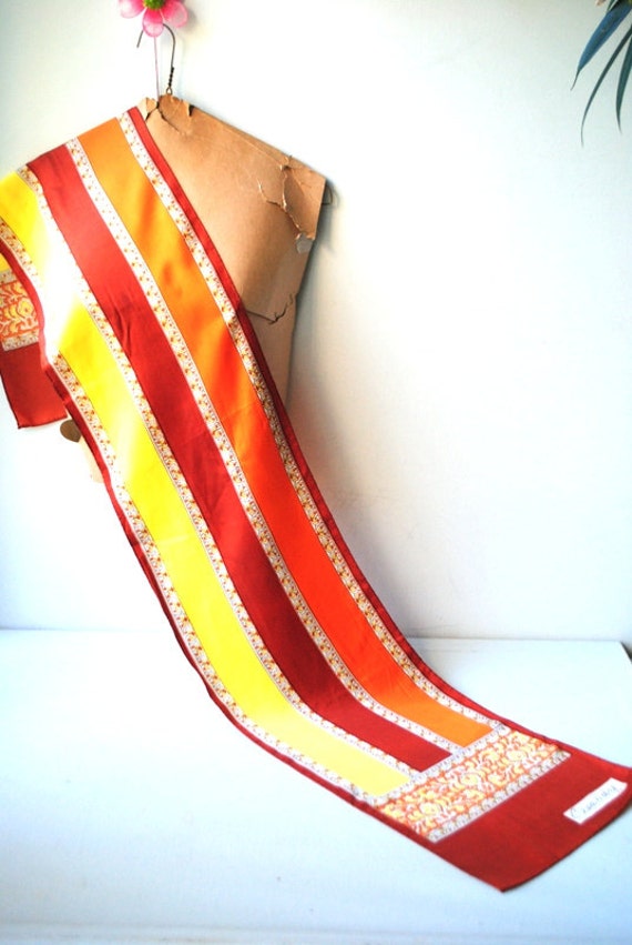 Fall fashion vintage 70s polyester, long scarf wi… - image 4