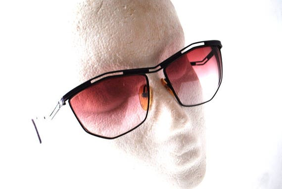 Vintage 1980 Aviator Sunglasses, Purple Optical S… - image 2