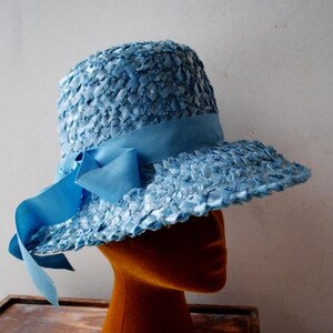 Wide Brim Raffia Fascinator - Etsy display picture 1