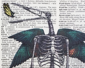 Pandemic Upcycled Dictionary art print "Not Feeling Quite Like Myself", a Digital Collage made of Vintage Illustrations
