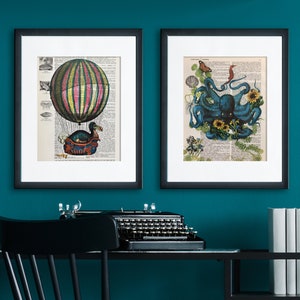 Ocean scene Upcycled Dictionary art print Octopus' Garden, Art Print of a Digital Collage, unframed image 3