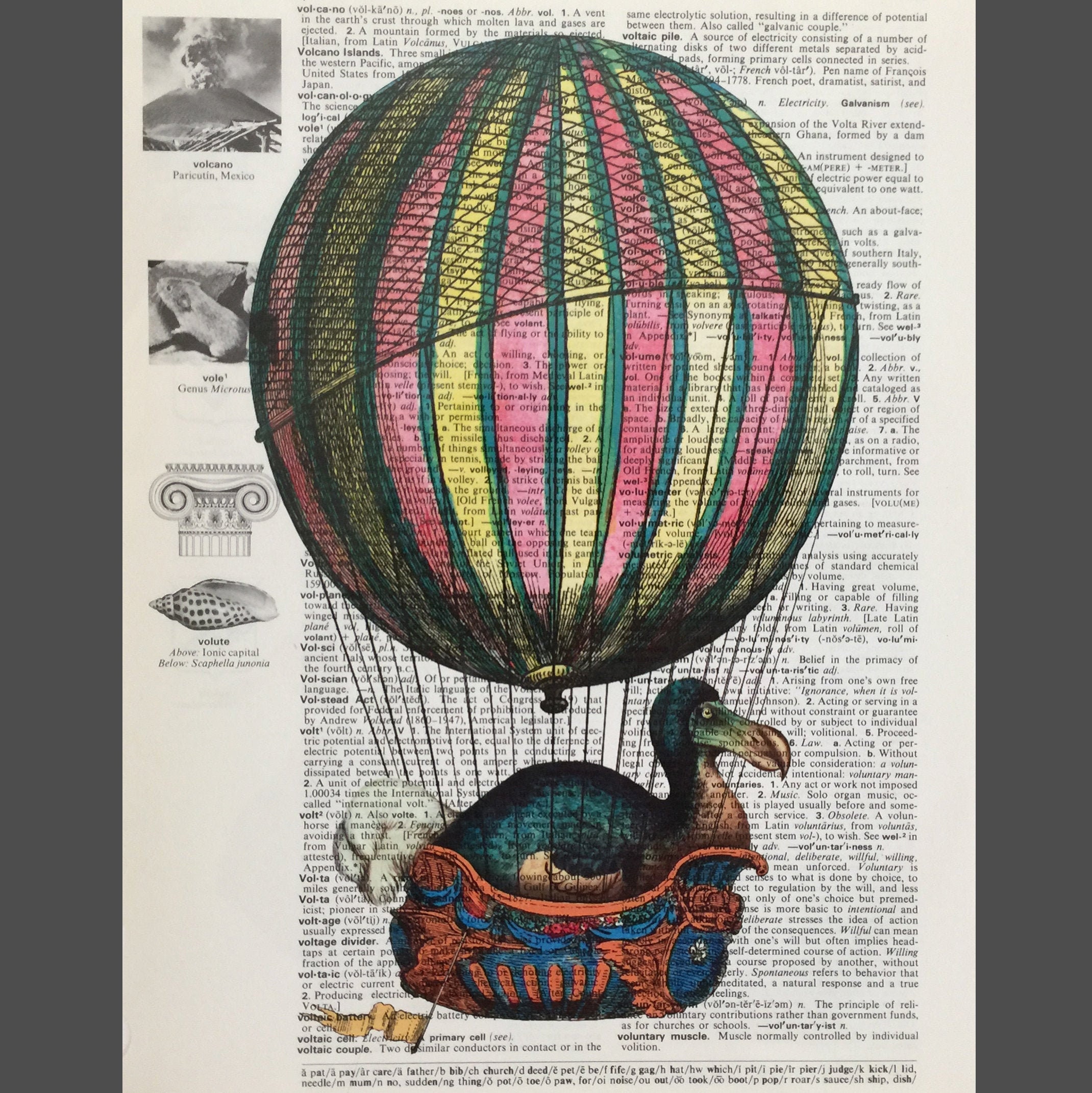 Upcycled Dictionary Art Print Dodo Learns To Fly Etsy