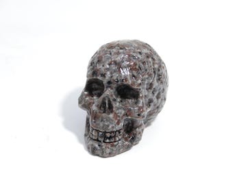 Yooperlite Skull, Hand Carved Crystal Skull, Halloween Decor