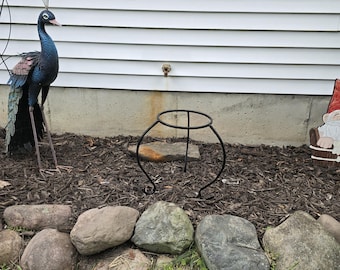 スチール製プラントスタンド 高さ16インチ x 直径10インチ - 黒塗装