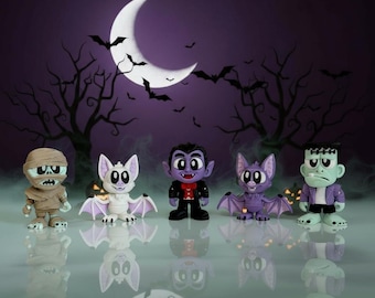 Niedliche Halloween Monster Figuren | 3D Gedrucktes Gothic Dekor Set