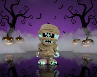 3D Printed Cute Mummy Figurine | Gothic Halloween Decor