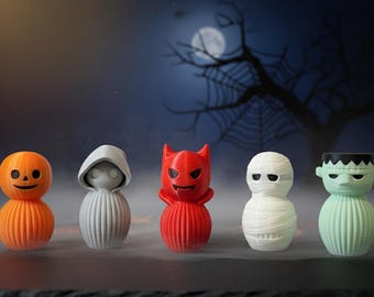 Halloween Monster Figur Set | 3D gedrucktes gruseliges Dekor