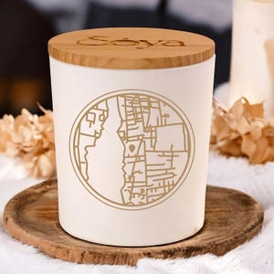 Custom Map Candle, Any Map Personalised Gift, Unique Scented Candle, Gift for Couples, Anniversary, Wedding, Engagement, Favourite Place
