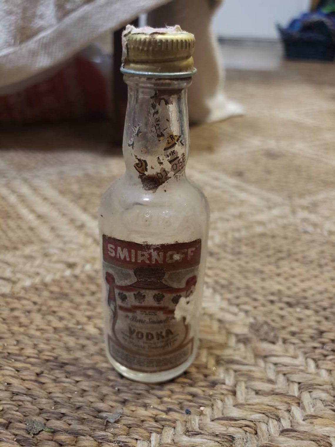 Vintage Miniature Airline Liquor Bottle Embossed Smirnoff Etsy