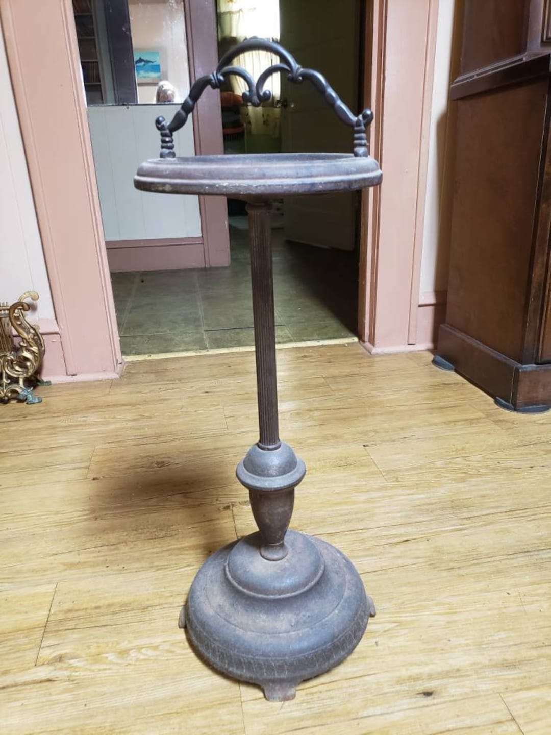 Vintage Cast Iron Ashtray Stand Circa 1960s Etsy