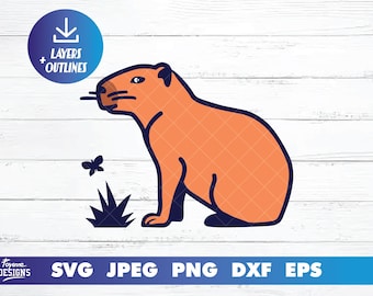 Capybara SVG File | Capybara Clipart | Capybara Digital Download | Capybara Vector Art | Capybara Cut File