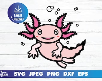 File di taglio Axolotl SVG e Cricut, per progetti di magliette e artigianato