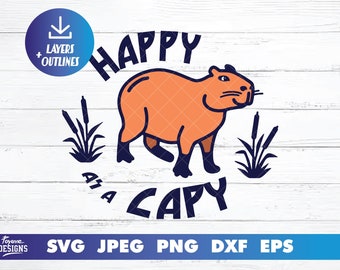 Capybara SVG File, cute capybara png cut file for Cricut and silhouette