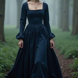 Mystical old-world Renaissance dress, regal square neck gown, billowing sleeves dress, timeless fairytale elegance, Renaissance-inspired gown, vintage square neck dress, flowing fairytale gown, romantic medieval dress, fantasy regal attire, classic Renaissance fair dress, elegant square neck gown, whimsical Renaissance dress, ethereal billowing sleeves gown, timeless period dress, fairytale-inspired gown, historical fantasy dress, elegant old-world gown, regal vintage dress