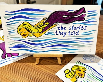 The Stories They Told (Girl in the Sea lyric watercolor)