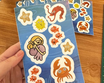 Girl in the Sea Sticker Sheet