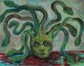 Medusa (18" x 24" acrylic painting on canvas)